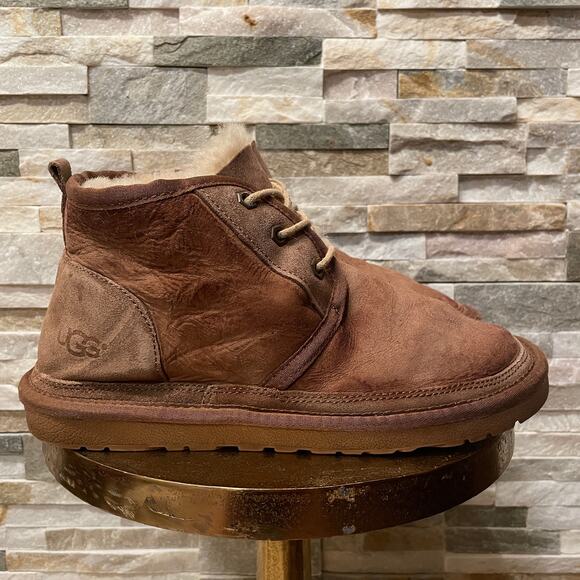 Vintage UGG Men’s 9 / Women’s 11 Shearling Chukka Boots | Distressed Chestnut - Picture 10 of 12